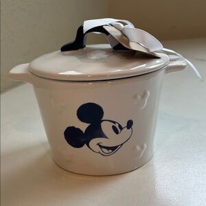 Rae Dunn White and Blue Disney Mickey Ceramic Jar with Lid